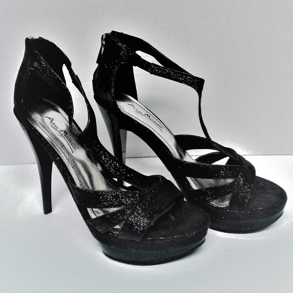 ANNE MICHELLE BACK ZIP UP STILETTO  HEEL SANDAL